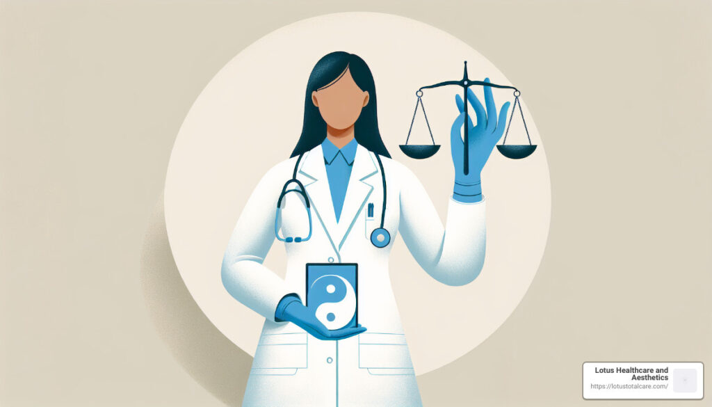 clipart of a woman doctor holding beam balance